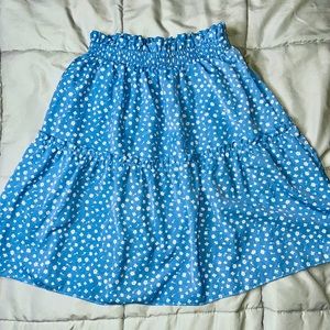 Blue skirt with white little flowers